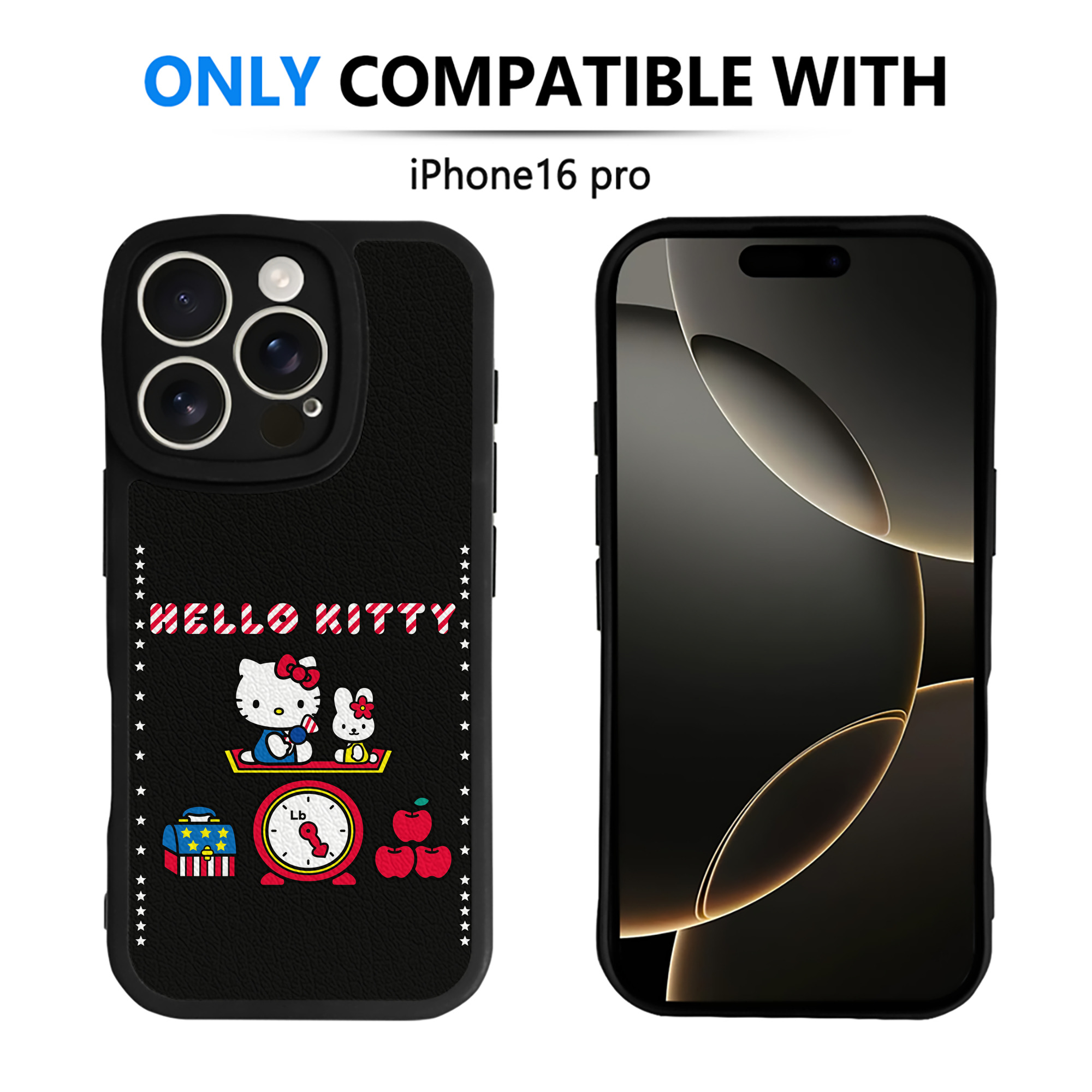 （画像用） Hello Kitty ハローキティ 【iPhone 16シリーズ対応】シリコンスマホケース（レザー調） 材質：シリコン